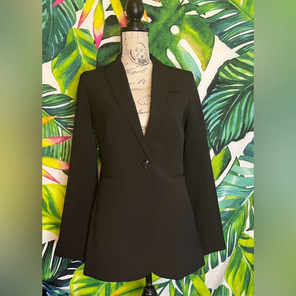 Fenn Wright Manson XS Black 1 Button Preppy Office Work City Fall Winter Blazer